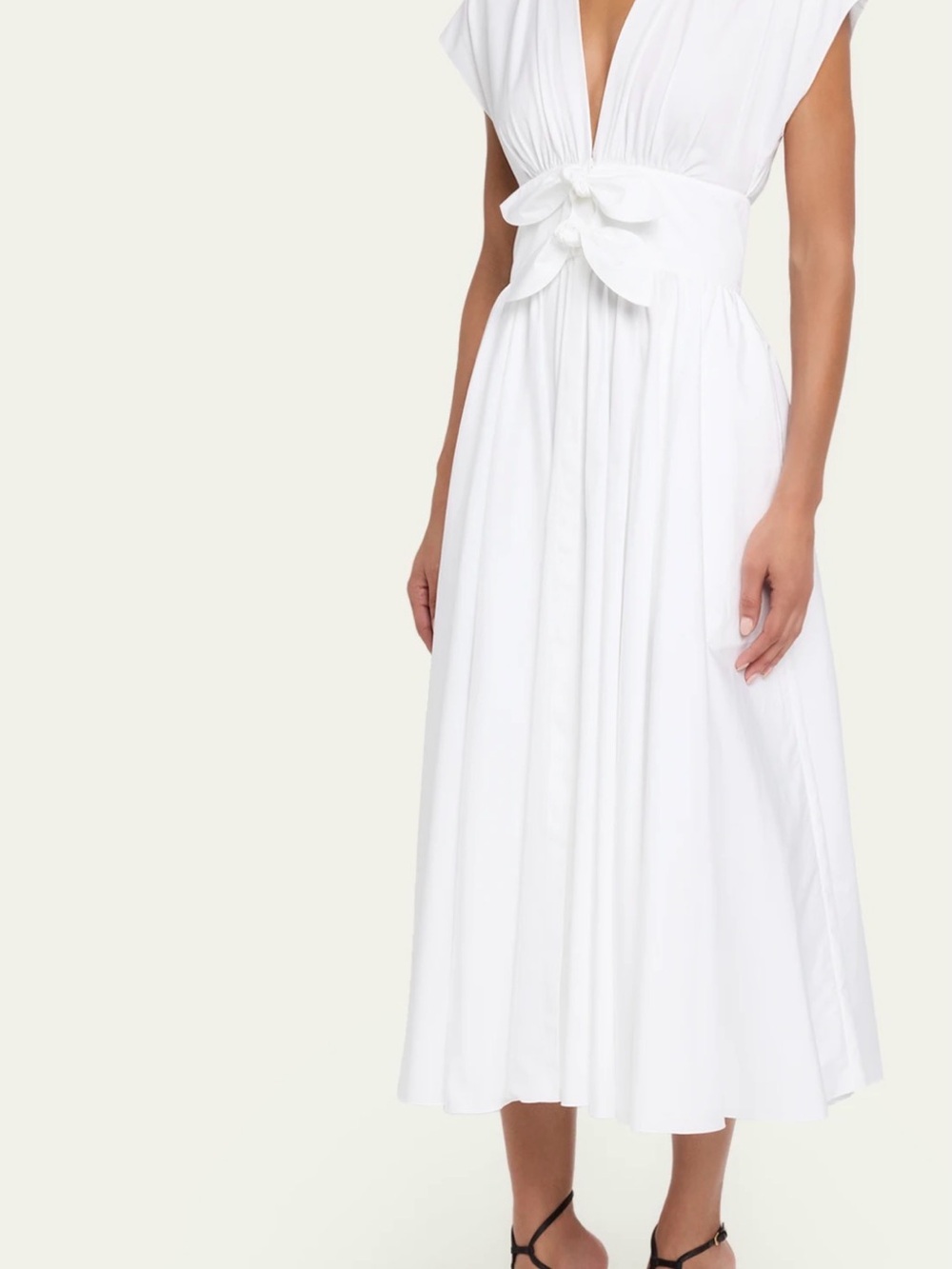 ALALIA size 8 White eyelet dress the model is wearing a black belt.